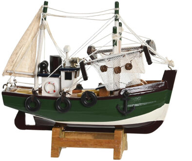 Items Vissersboot schaalmodel - Hout - 16 x 5 x 15 cm - Maritieme boten decoraties voor binnen Multi