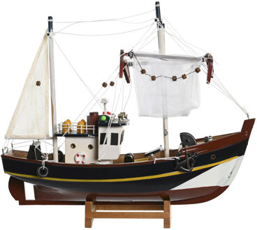 Items Vissersboot schaalmodel - Hout - 32 x 10 x 28 cm - Maritieme boten decoraties voor binnen - Beeldjes Multikleur