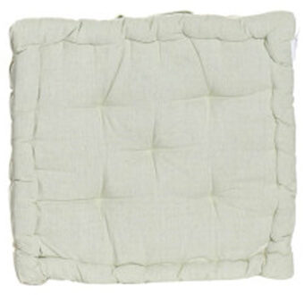 Items Vloerkussen Kenya - Lichtgroen - katoen - 40 x 40 x 8 cm - Extra dik grond zitkussen