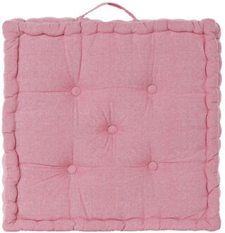 Items Vloerkussen Kenya - Roze - katoen - 60 x 60 x 13 cm - Extra dik grond zitkussen - Vloerkussens