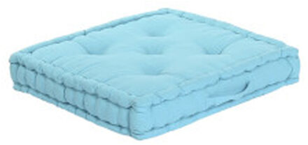 Items Vloerkussen Kenya - Turquoise - katoen - 60 x 60 x 13 cm - Extra dik grond zitkussen