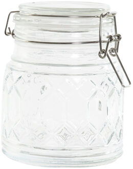 Items Voorraadpot/weckpot 510 ml glas met metalen beugelsluiting - Weckpotten Transparant