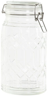 Items Voorraadpot/weckpot 960 ml glas met metalen beugelsluiting - Weckpotten Transparant