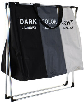 Items Wasmand Profi- met 3x opvang waszak - 60 liter compartimenten - 61 x 33 x 67 cm - aluminium frame