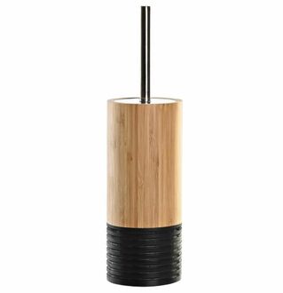 Items WC/Toiletborstel in houder bruin/zwart bamboe hout 37 x 10 cm - Toiletborstels