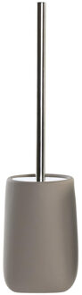 Items WC/Toiletborstel in houder dolomiet kunststeen taupe/beige 41 x 11 cm - Toiletborstels