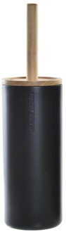 Items WC/Toiletborstel in houder keramiek zwart 38 x 10 cm