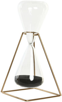 Items Zandloper cilinder - decoratie of tijdsmeting - 30 minuten zwart zand - H25 cm - glas
