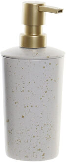 Items Zeeppompje/dispenser - 17 cm - metaal - wit - 350 ml - navulbaar - badkamer/toilet/keuken