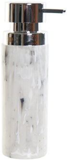 Items Zeeppompje/dispenser - 22 cm - polystone - marmer look - 400 ml - navulbaar - toilet/badkamer