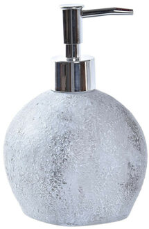 Items Zeeppompje/dispenser kunststeen/rvs in kleur cement grijs 15 cm