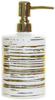 Items Zeeppompje - glas - wit met gouden strepen - 450 ml - navulbaar
