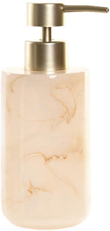 Items Zeeppompje - marmer look - polyresin - creme - 17 cm - keuken/toilet/badkamer