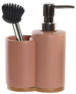 Items Zeeppompje met keuken organizer Soul - terracotta - 2 compartimenten - dolomiet - 11 x 9 x 18 cm