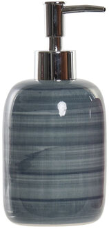 Items Zeeppompje/zeepdispenser - blauw - polystone - 16 cm - 300 ml - navulbaar - badkamer/keuken