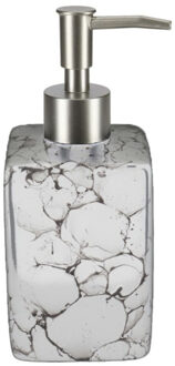 Items Zeeppompje/zeepdispenser wit steen marmerlook 330 ml - Zeeppompjes