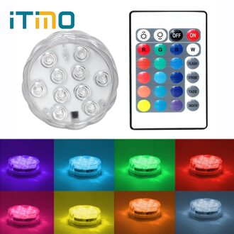 ITimo Draadloze Afstandsbediening LED Float Water Licht Nachtlampje Bloemvorm Waterdicht Zwembad Decoratie Lamp RGB 10 LED