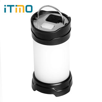 Itimo Draagbare Lantaarns Usb Recharge 7 Modes 18650 Batterij Power Flash Led Outdoor Power Bank Wit/Rood Camping Lamp licht