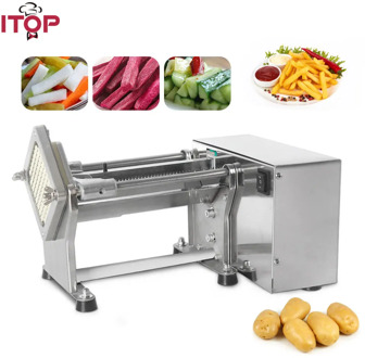 ITOP New Electric French Fries Cutter Potato Chip Carrot Cutter Slicer Stainless Steel Vegetable Fruit Shredding Machine