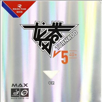 ITTF Goedgekeurd REACTOR TORNADO V5 40 + Tafeltennis rubber, ping pong rubber Sturen Rubber Beschermfolie 1 rood