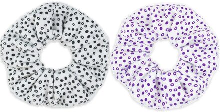 Ivaryss 2 Pcs Super Handdoek Scrunchies Voor Nat Haar, Absorberend En Zacht Microfiber Voor Nat Haar Accessoires reeks Dot paars zwart