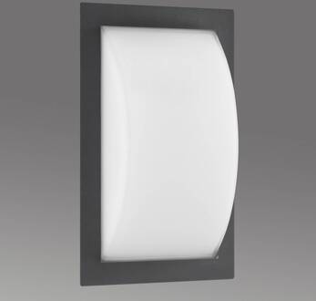 Ivett buitenwandlamp, grafiet, E27, glas grafiet, opaal