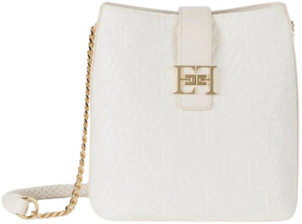 Ivory Bucket Bag D Secchiello Elisabetta Franchi , Beige , Dames - ONE Size