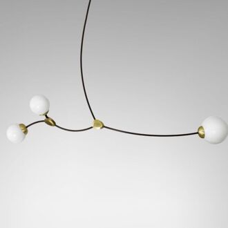 Ivy 3 Hanglamp - Opaalwit Brons