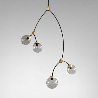 Ivy Vertical 4 Hanglamp - Rookgrijs Brons