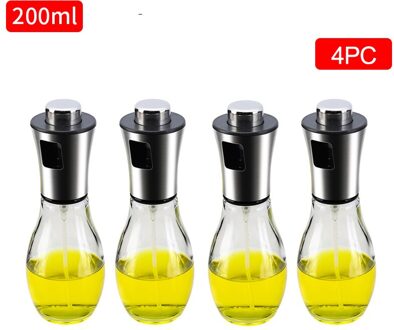 Iwelai Keuken Bakken Olie Chef Motor Olie Spray Lege Fles Dispenser Koken Tool Salade Barbecue Koken Glas Olie Spuit 200ML 4stk