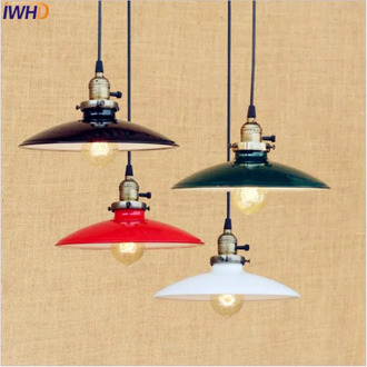 IWHD American Retro Vintage Pendant Light Fixtures Dinning Room Lampen Home Lighting Hanging Lights Lamp Edison Lampara Colgante