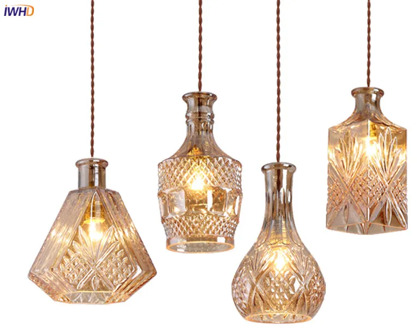 IWHD Glass Bottle LED Pendant Lamp Dinning Living Room Lighting Modern Nordic Hanging Lights Hanglamp Lampara Colgante Lustre