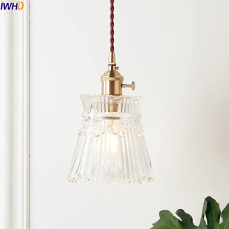 IWHD Nordic Copper Glass Pendant Light Fixtures Bedroom Living Room Loft Pendant Lights Hanging Lamp Luminaire Lighting
