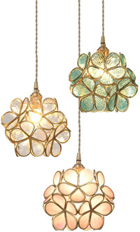 IWHD Nordic Flower Copper LED Pendant Lights Fixtures Dinning Living Room Light Loft Hanging Lamp Suspension Luminaire