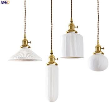 IWHD Nordic Style Ceramic Pendant Lights Fixtures Bedroom Dinning Living Room Light Modern LED Pendant Lamp Lighting Luminaire