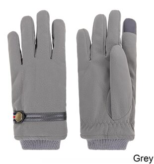 Iwinter Winter Handschoenen Voor Mannen Vinger Kan Touch Screen Waterdichte Handschoenen Huid Voelt Dikker Warme Effen Kleur Handschoenen grijs