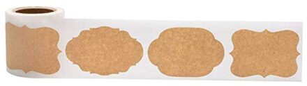 ♕J 300Pcs Vintage Blanco Natuurlijke Kraft Afdichten Sticker Roll Adhesive Label Pakket Tag Bakken Plakboek Party Keuken Jar