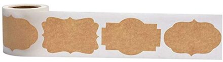 ♕J 300Pcs Vintage Blanco Natuurlijke Kraft Afdichten Sticker Roll Adhesive Label Pakket Tag Bakken Plakboek Party Keuken Jar