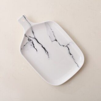 Jaar Creatieve Europese Stijl Marmeren Patroon Keramische Servies Porselein Plaat Schotel Schotel Kom Cutter Board Servies Set 8 duim wit