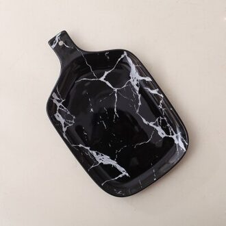 Jaar Creatieve Europese Stijl Marmeren Patroon Keramische Servies Porselein Plaat Schotel Schotel Kom Cutter Board Servies Set 8duim zwart