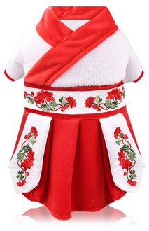 Jaar Huisdier Katoenen Kleding Hond Kat Kleren Herfst En Winter Warm Huisdier Rokken Prinses Coral Fleece Huisdier Hanfu rok XXL