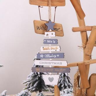 Jaar Natuurlijke Hout Kerstboom Ornament Houten Opknoping Hangers Home Christmas Party Xmas Kerst Decoratie Grijs