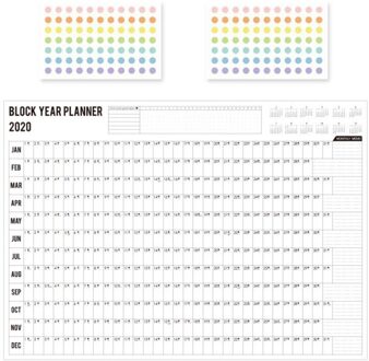 Jaar Planner Dagelijkse Plan Papier Muur Kalender met 2 Vel EVA Mark Stickers voor Office School Thuis