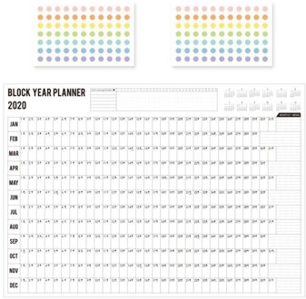 Jaar Planner Dagelijkse Plan Papier Muur Kalender met 2 Vel Mark Stickers voor Office School Thuis