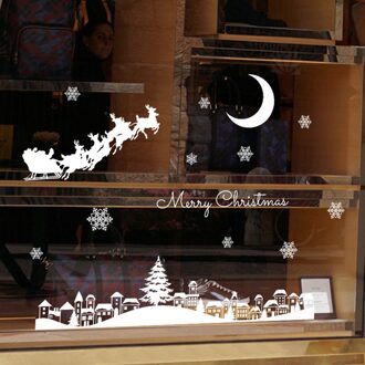 Jaar Vensterglas Pvc Muursticker Kerst Sneeuw Stad Muurstickers Thuis Sticker Kerst Decoratie Voor Thuis Leveringen #35