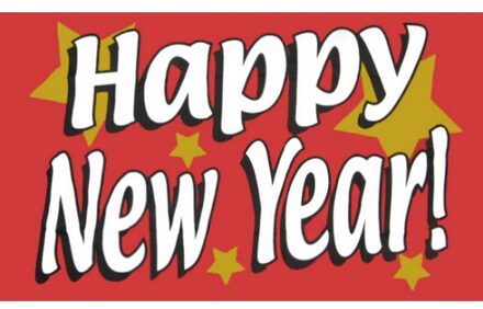 Jaarwisselings vlaggen Happy new year! Multi