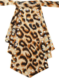 Jabot panterprint met strass-stenen