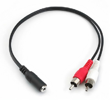 Jack 3.5mm Stereo Female to Dual RCA Stereo Audio Adapter Cable,0.2m - small