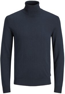 Jack and Jones Navy Coltrui Katoen En Viscose Col Hals - L