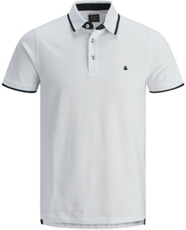 Jack and Jones Paulos Heren Poloshirt Wit Pique Slim Fit - L